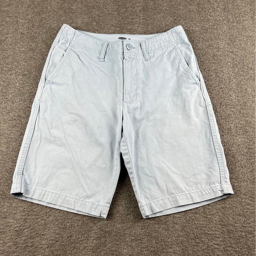 Old Navy Men's Chino Shorts Size 29 Blue Flat Front Ultimate Slim Flex Cotton